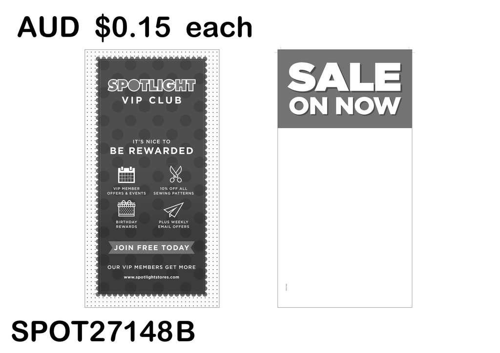 SALE ON NOW HEADER CARD - VIP REWARDS (SPOT27148 B)25PCS/SET