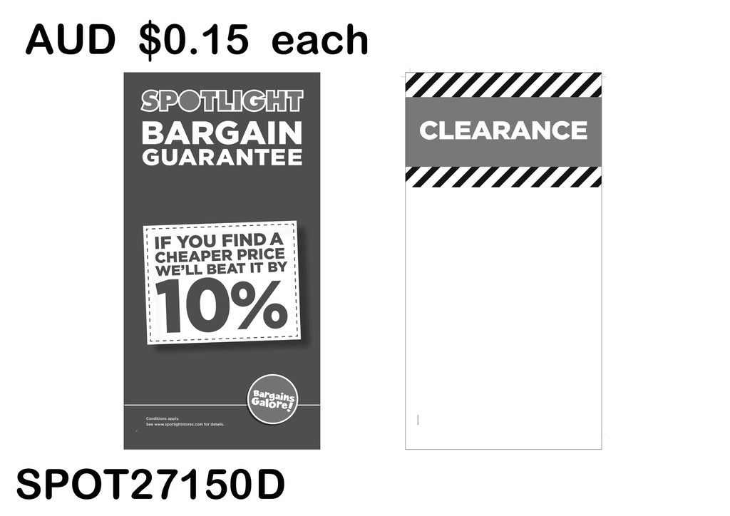 CLEARANCE HEADER CARD - BARGAIN GUARANTEE (SPOT27150 D)25PCS/SET
