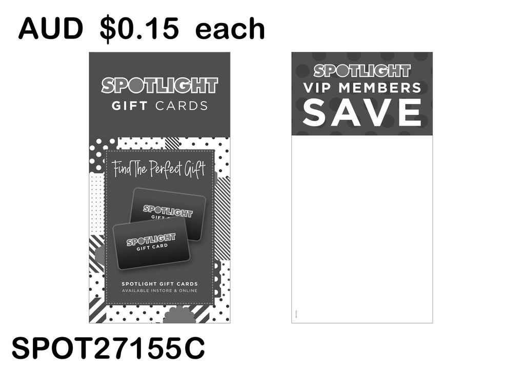 VIP MEMBER SAVE HEADER CARD - GIFT CARD (SPOT27155 C)25PCS/SET